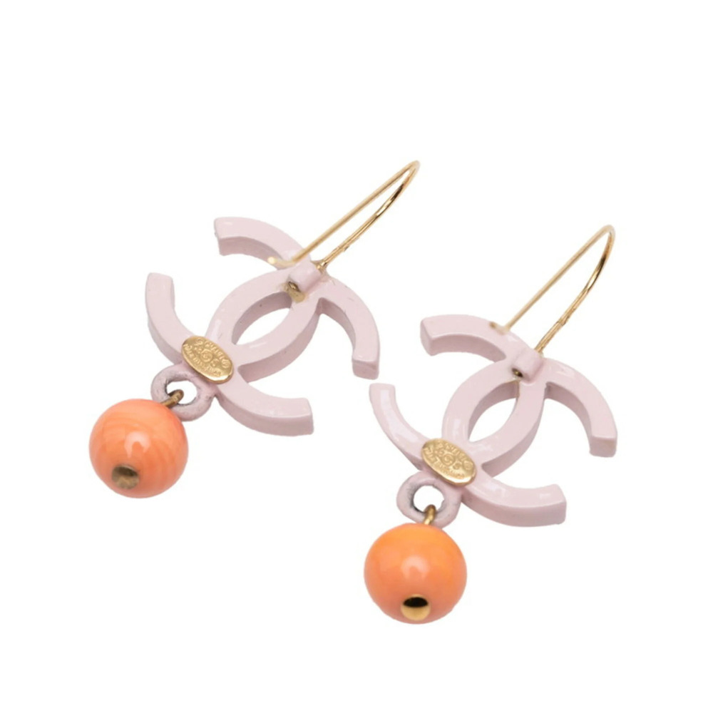 CHANEL Pink Logo Earrings - Picture 2 of 3